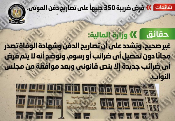 حقيقة فرض ضرائب جديدة على دفن الموتي